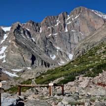 East face of Longs Peak which is with 4346 meters sea-level the highest point in the Rocky Mountains National Park